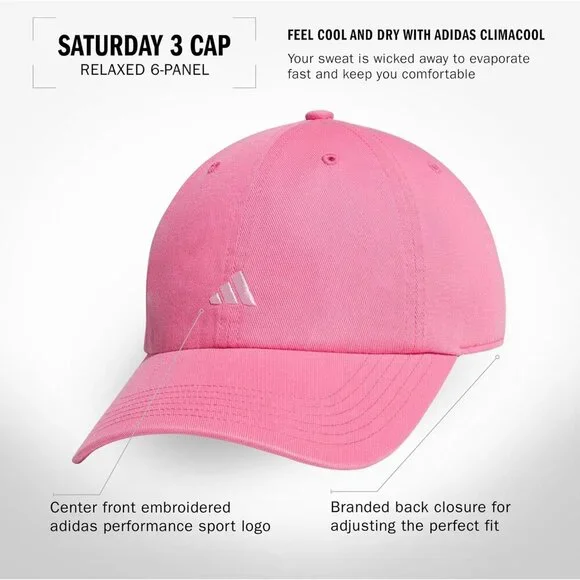 Adidas Women's Pink Fusion Pink Baseball Adjustable Cotton Athletic Relaxed Hat - Picture 2 of 6